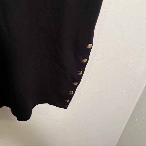 Ashley Blue Midi Pencil Skirt Black Button Side - Picture 4 of 9